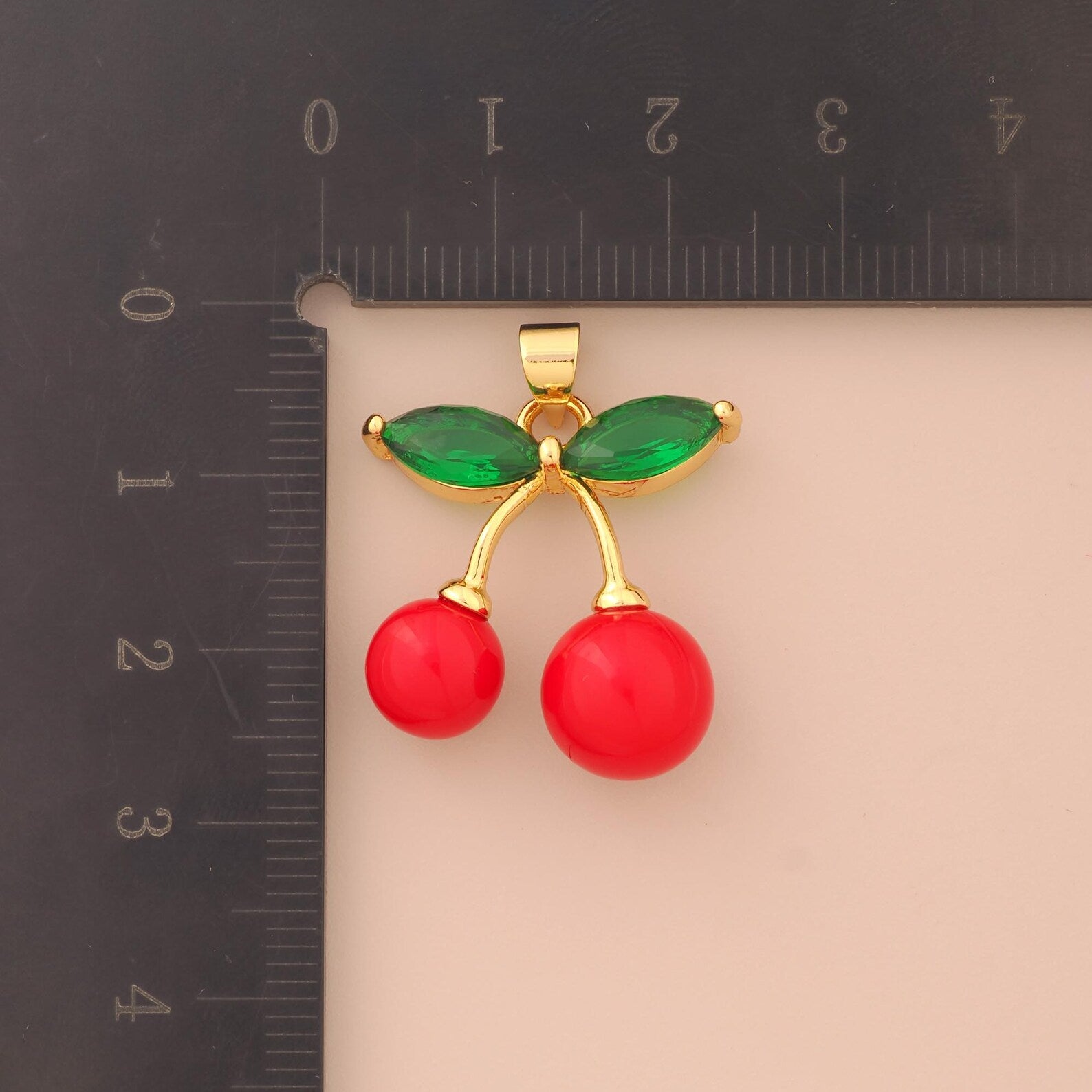 Cherry Pendant Necklace for Women – Cute Red Cherry Gold-Plated Imitation Jewellery