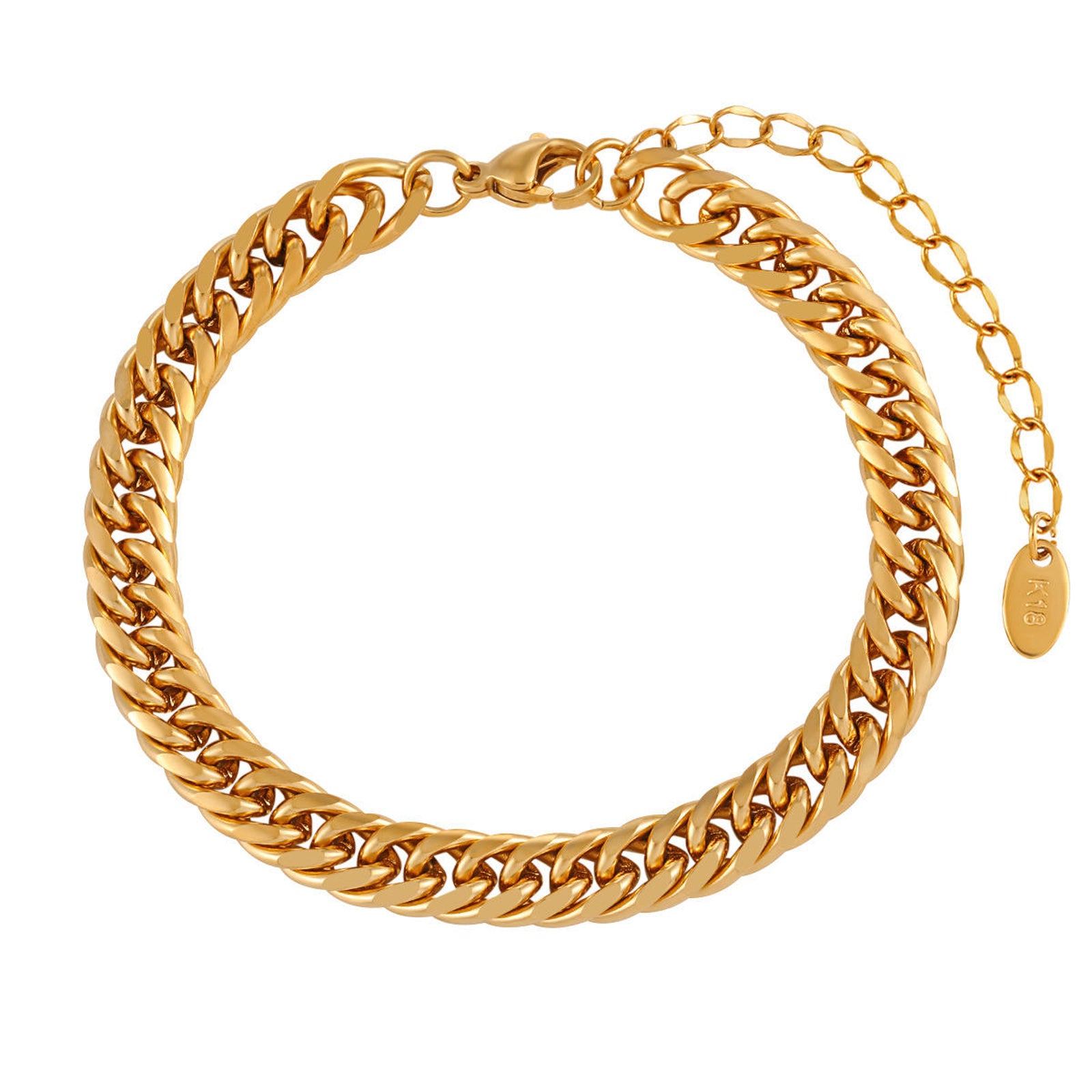 Gold Cuban Link Chain Bracelet