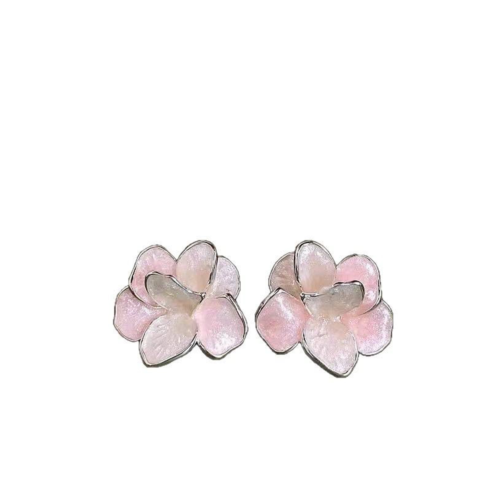 Elegant Pastel Floral Stud Earrings for Women | Pearl Finish Imitation Jewelry