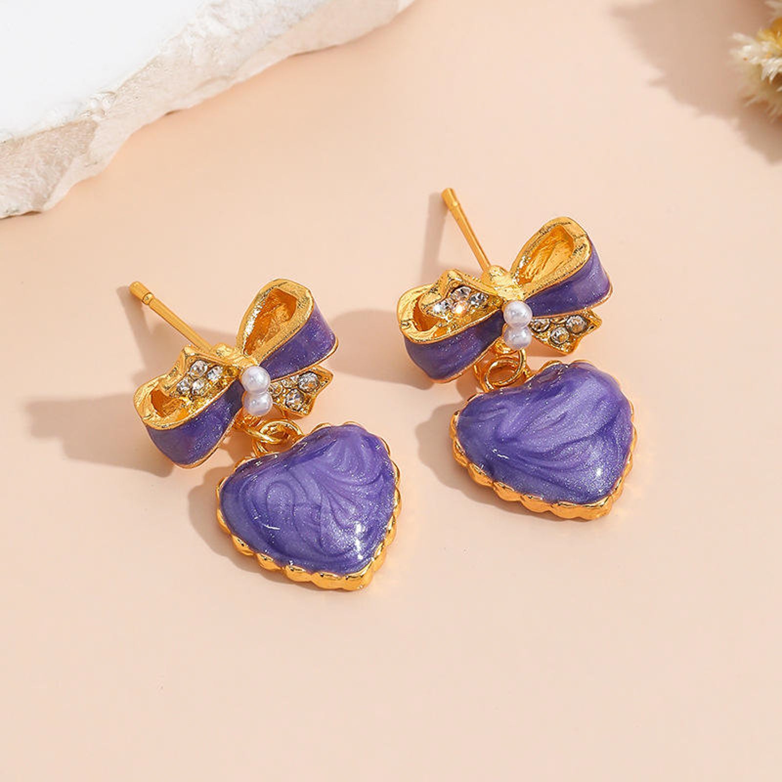 Elegant Gold Pearl Fan Stud Earrings – Sparkling Pavé Crystal Shell Earrings, Luxury Wedding and Evening Jewelry for Women