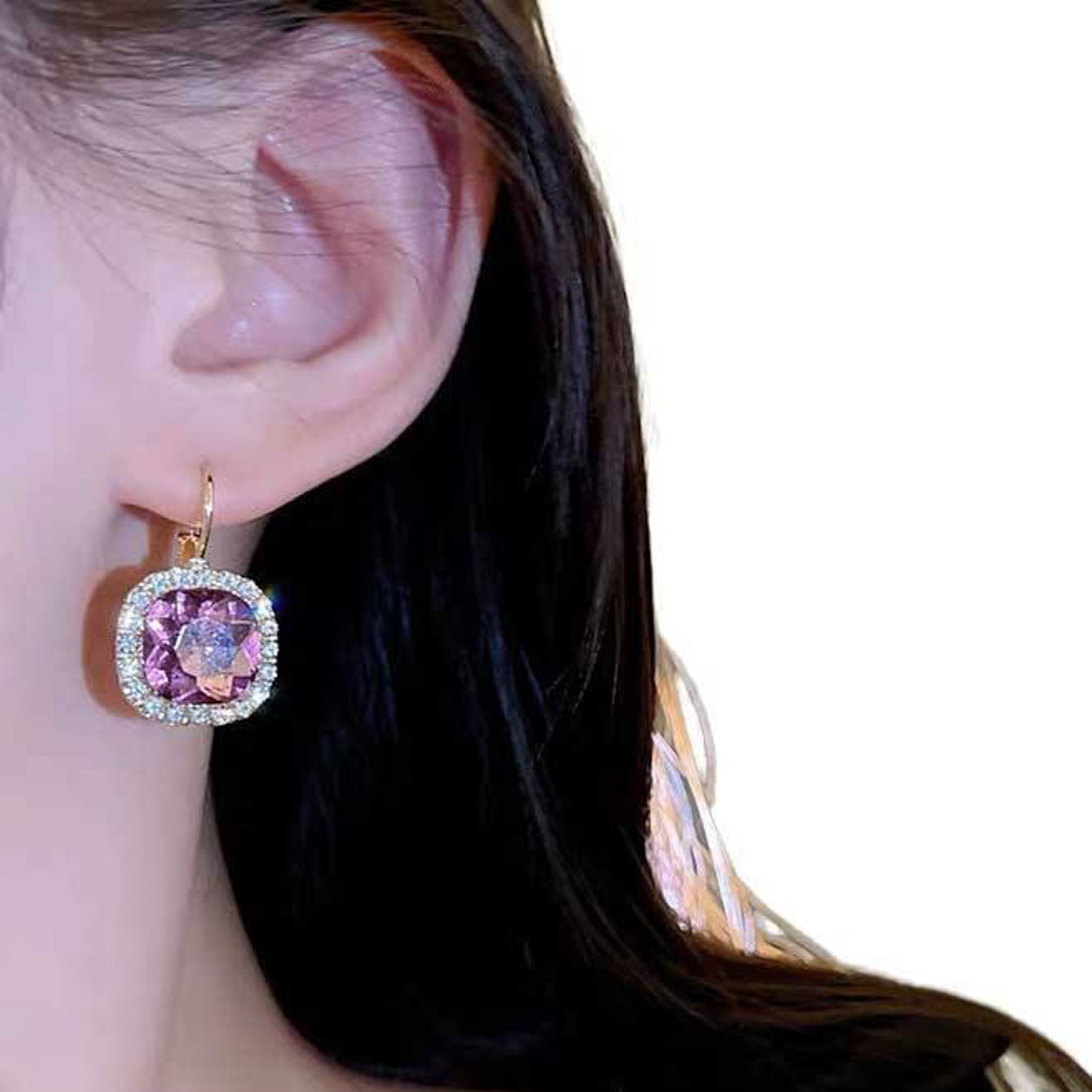 Elegant Gold Pearl Fan Stud Earrings – Sparkling Pavé Crystal Shell Earrings, Luxury Wedding and Evening Jewelry for Women