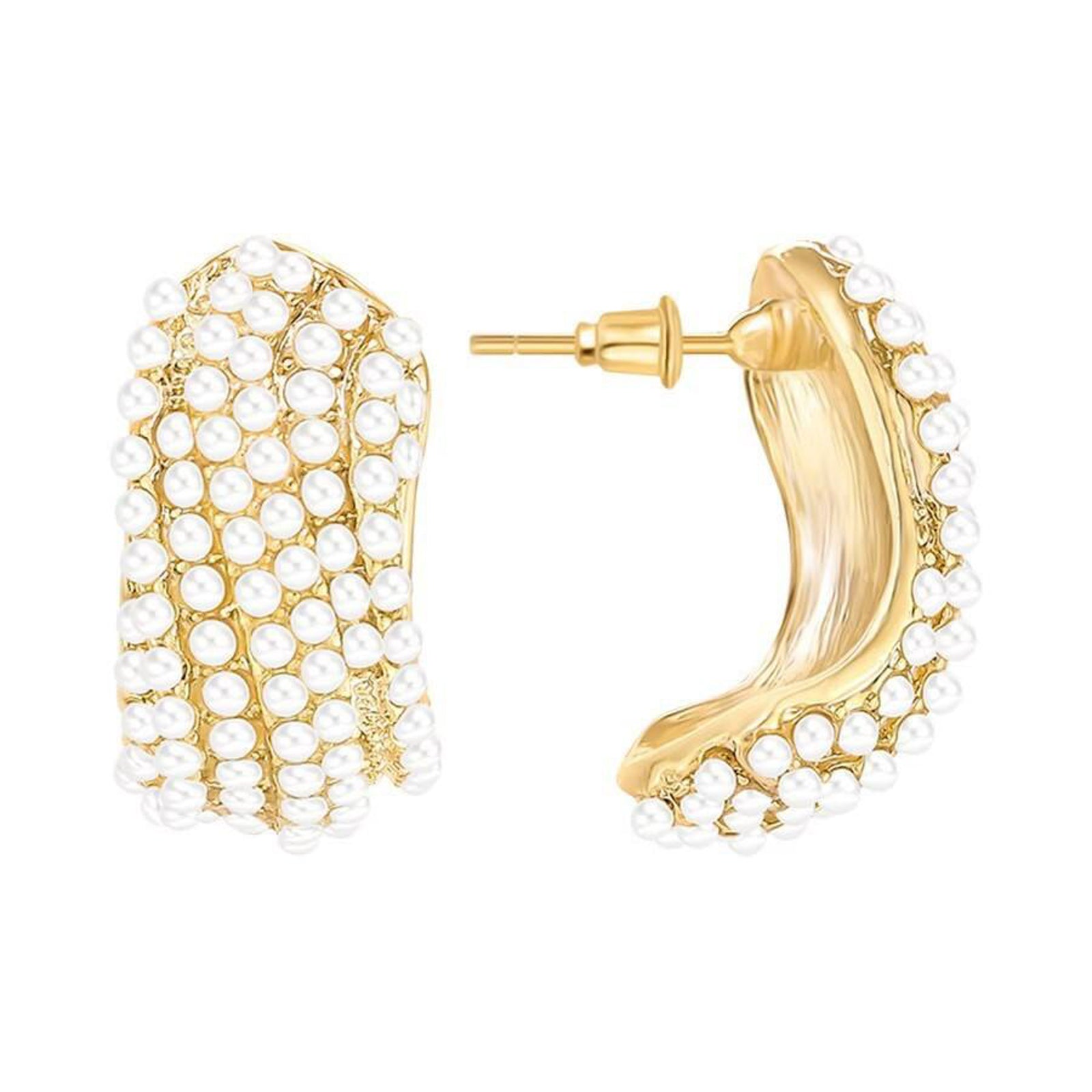 Gold Pearl Cluster Earrings – Luxurious Statement Jewelry for Special Occasions