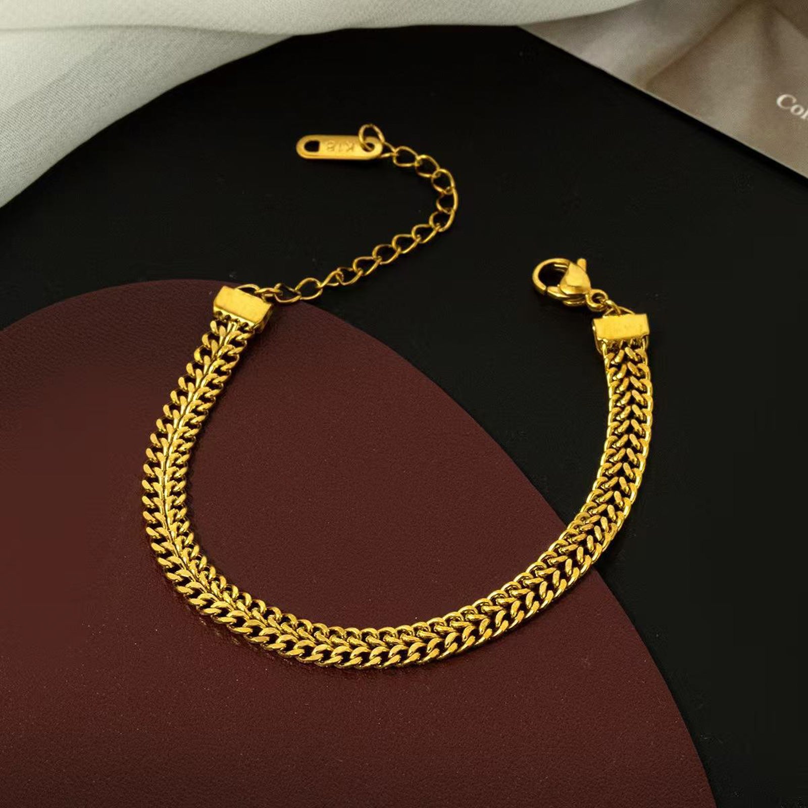 Gold Double Chain Bracelet  – Adjustable Minimalist Jewelry for Women