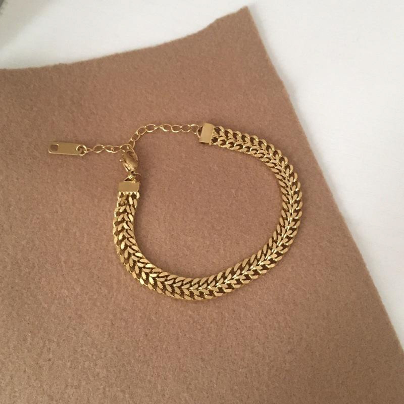 Gold Double Chain Bracelet  – Adjustable Minimalist Jewelry for Women