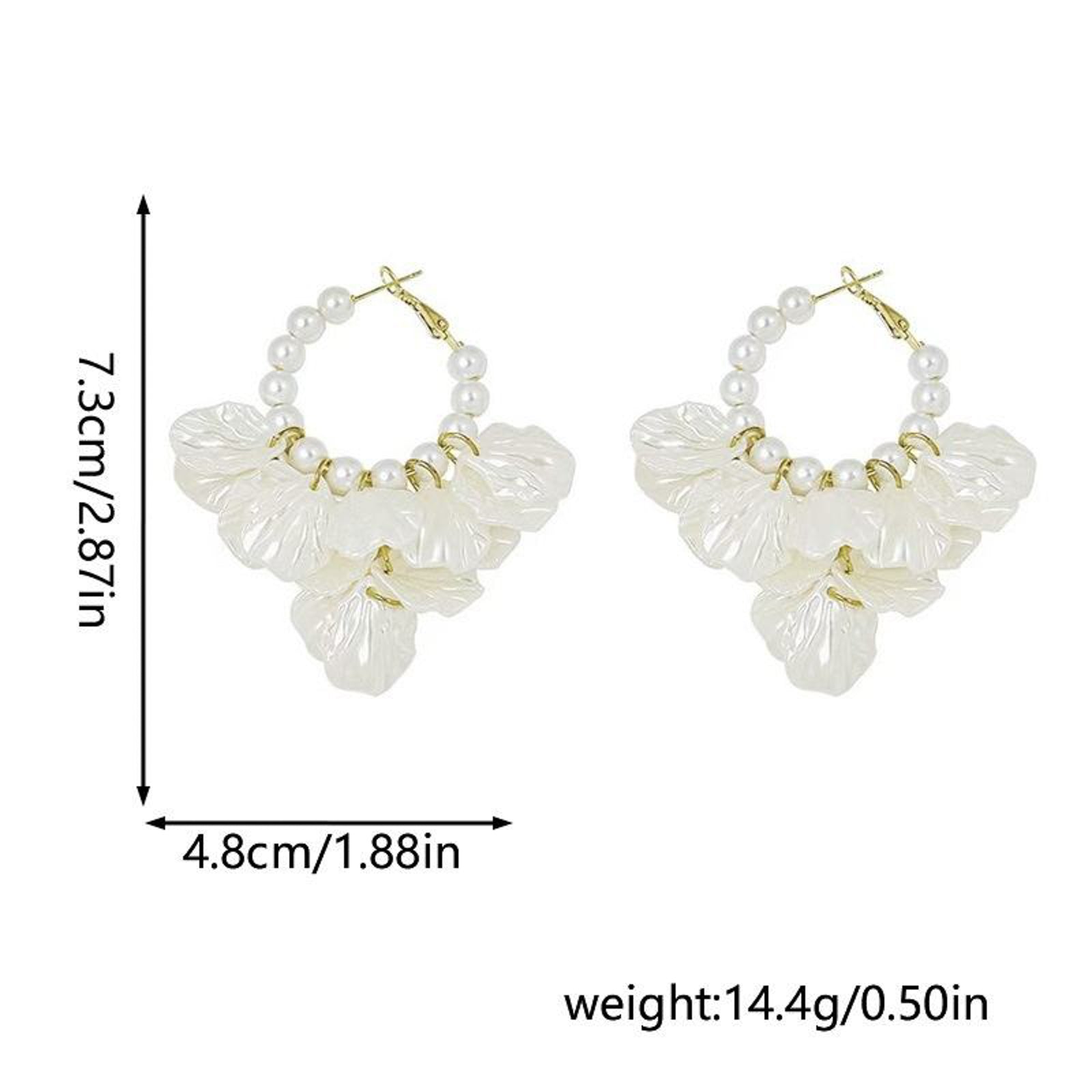 Shimmering Pearl Hoop Drop Earrings