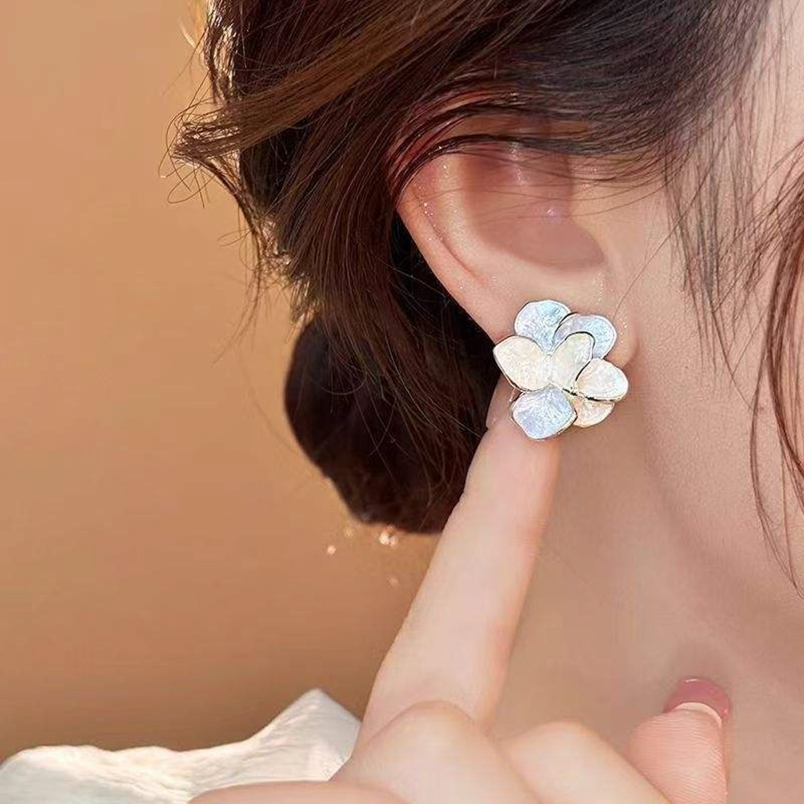 Elegant Pastel Floral Stud Earrings for Women | Pearl Finish Imitation Jewelry