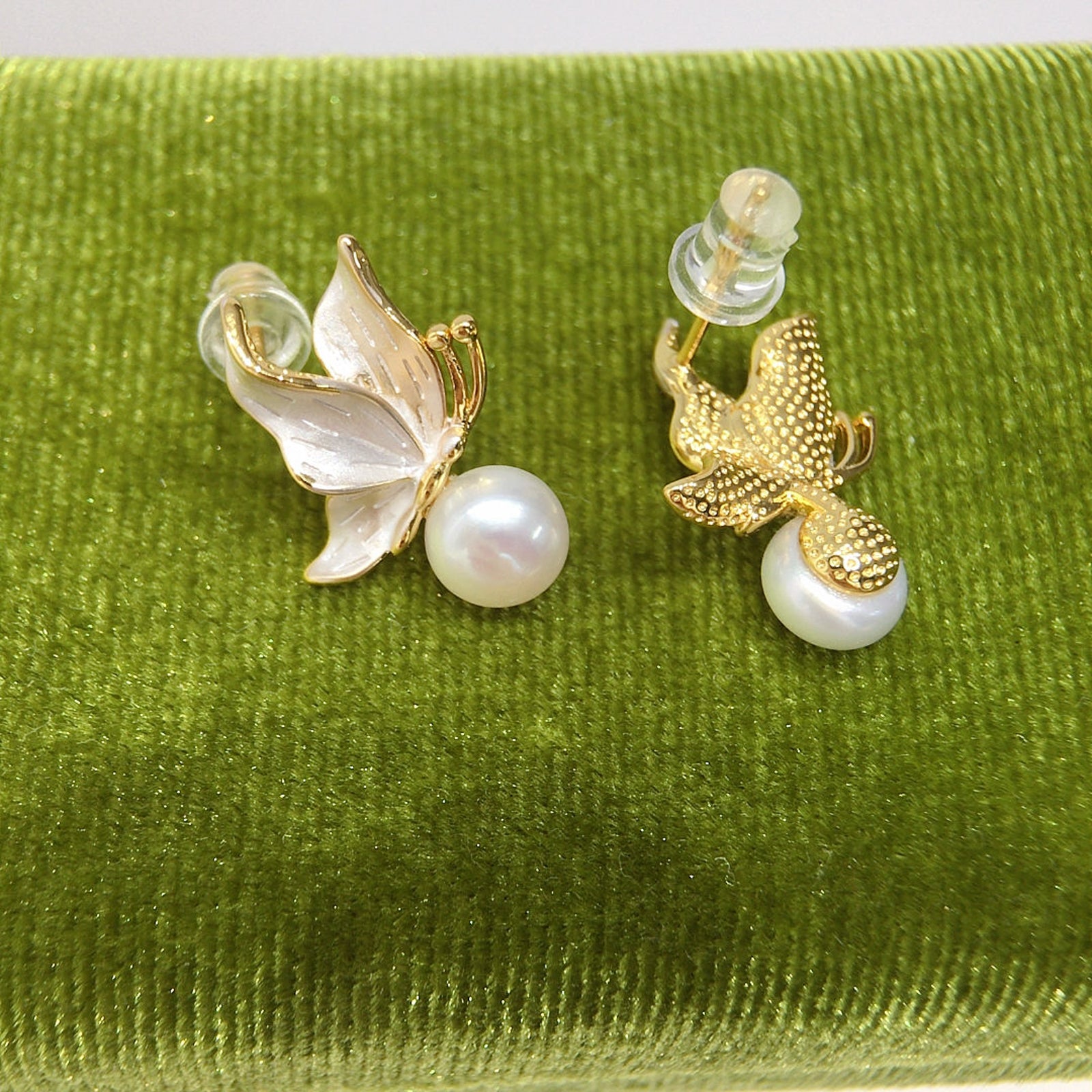 Minimalist Gold-Plated Pearl Drop Stud Earrings for Women