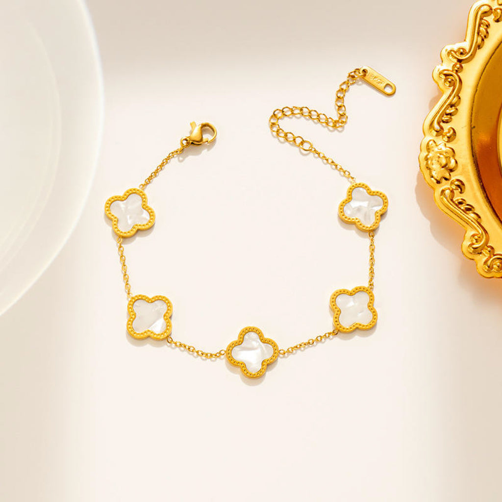 Gold Clover Charm Bracelet
