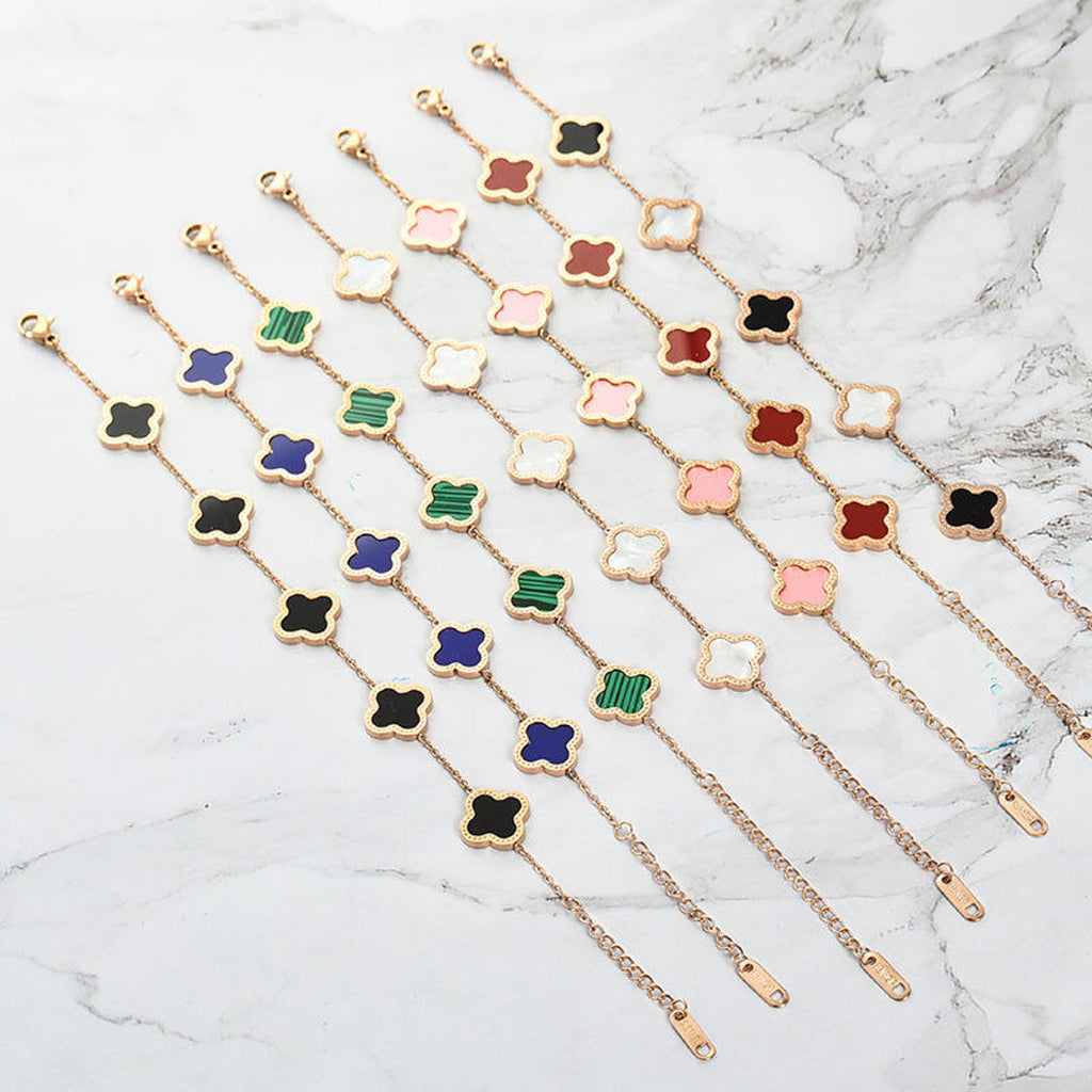 Gold Clover Charm Bracelet