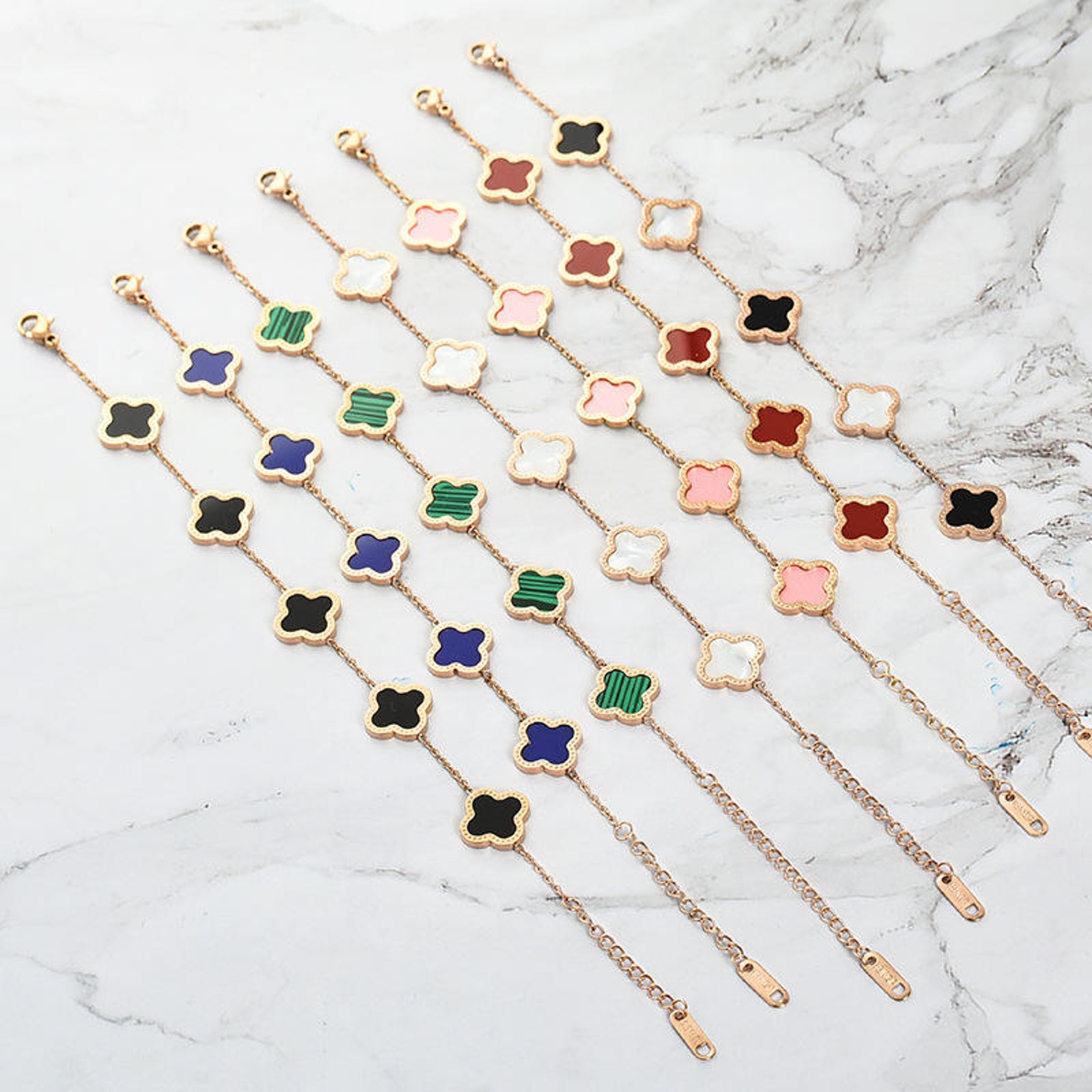 Gold Clover Charm Bracelet