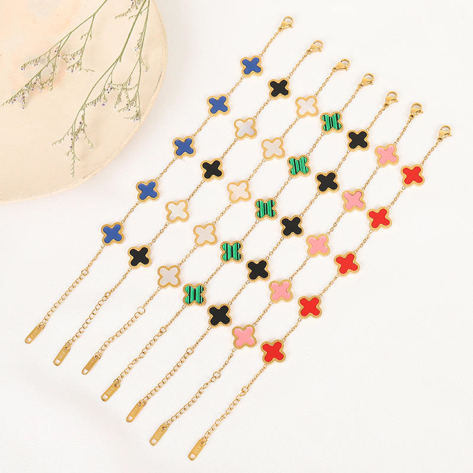 Gold Clover Charm Bracelet