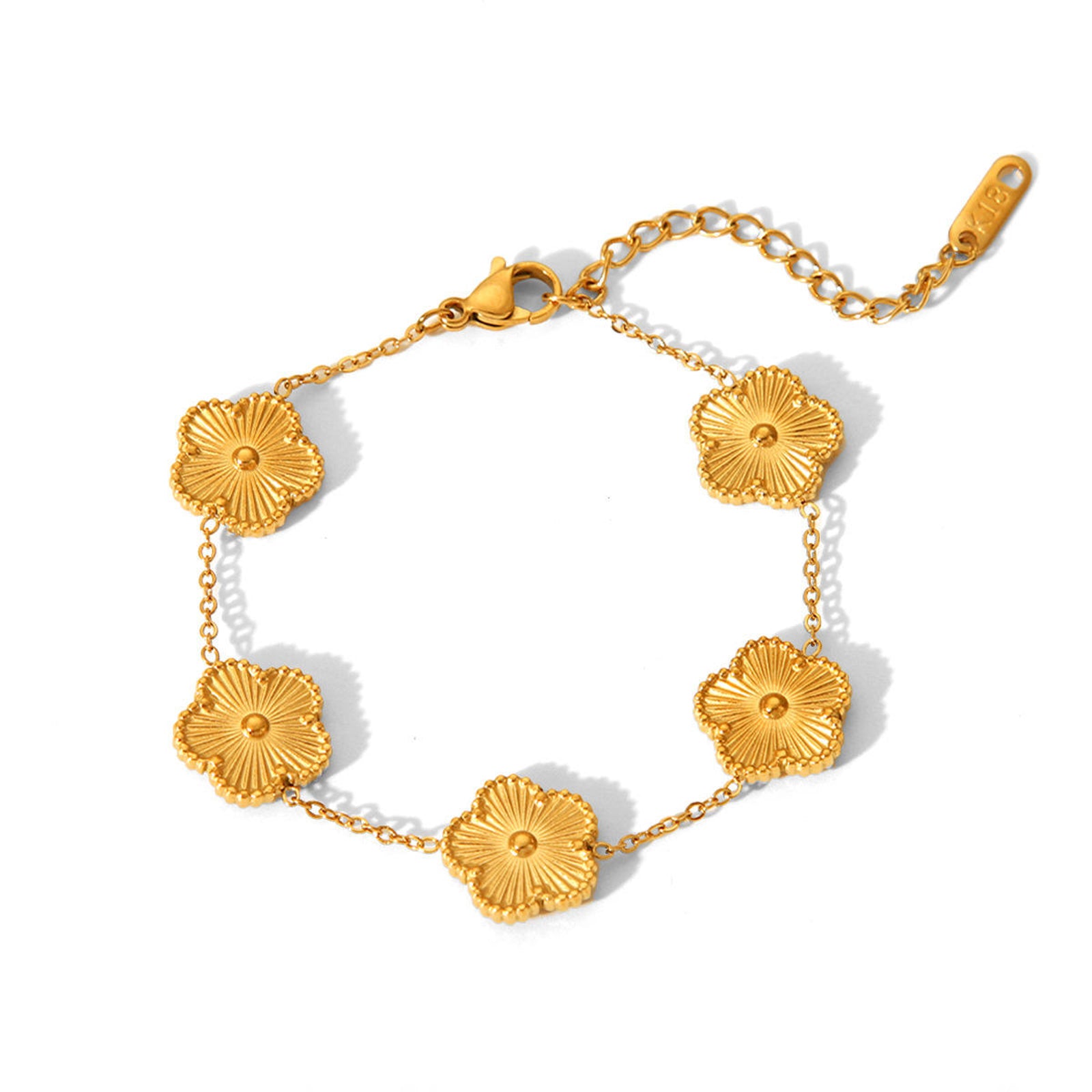 Gold Clover Charm Bracelet